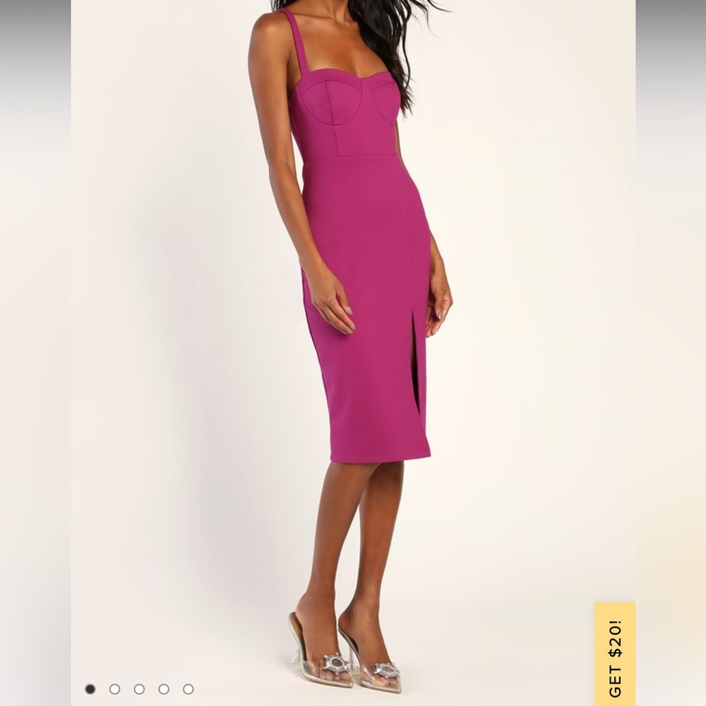 Lulus bustier bodycon midi dress. NWT